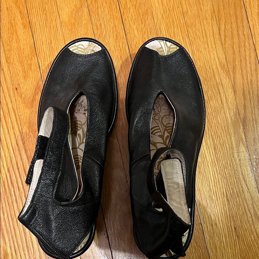 Fly London Black Wedges